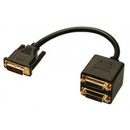 Lindy DVI Splitter Cable DVI-kaapeli 0,18 m DVI-D Musta