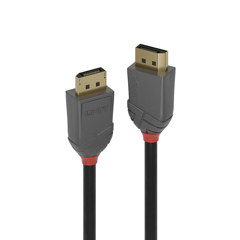 Lindy 36481 DisplayPort-kaapeli 1 m Musta, Harmaa