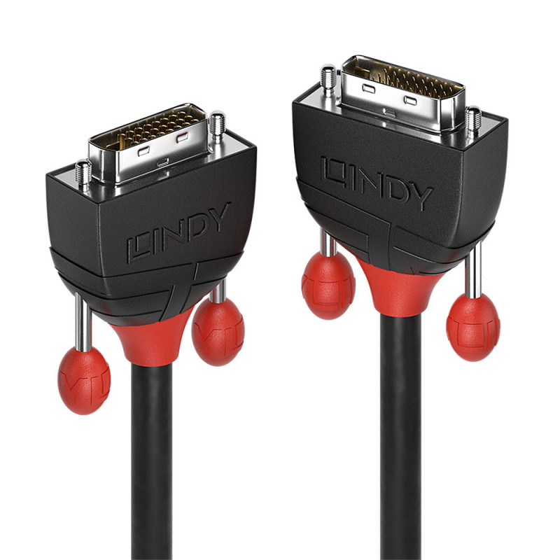 Lindy 36253 DVI-kaapeli 3 m DVI-D Musta