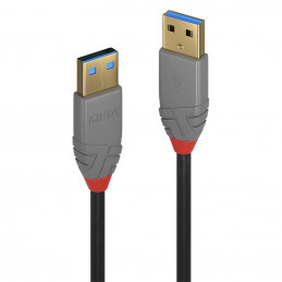 Lindy 36753 USB-kaapeli 3 m USB 3.2 Gen 1 (3.1 Gen 1) USB A Musta, Harmaa