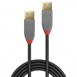 Lindy 36753 USB-kaapeli 3 m USB 3.2 Gen 1 (3.1 Gen 1) USB A Musta, Harmaa