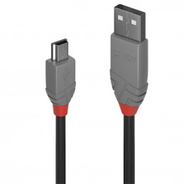 Lindy 36720 USB-kaapeli 0,2 m USB 2.0 USB A Mini-USB B Musta