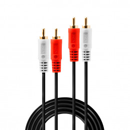 Lindy 35663 audiokaapeli 5 m 2 x RCA Musta, Punainen, Valkoinen