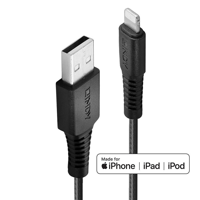 Lindy 31292 Lightning-kaapeli 2 m Musta