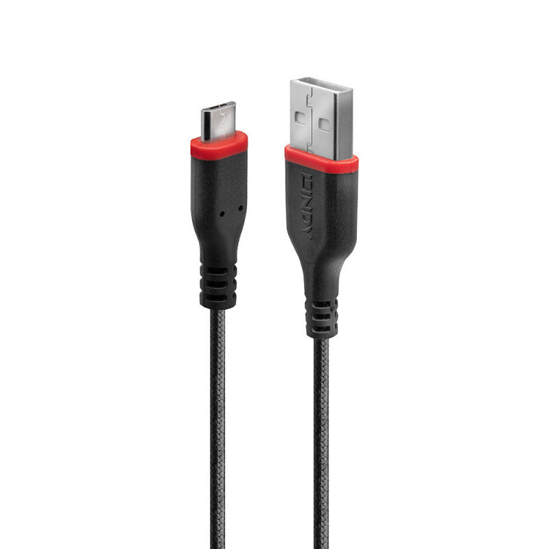 Lindy 36739 USB-kaapeli 3 m USB 2.0 USB A Micro-USB B Musta