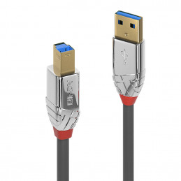 Lindy 36660 USB-kaapeli 0,5 m USB 3.2 Gen 1 (3.1 Gen 1) USB A USB B Kromi, Harmaa