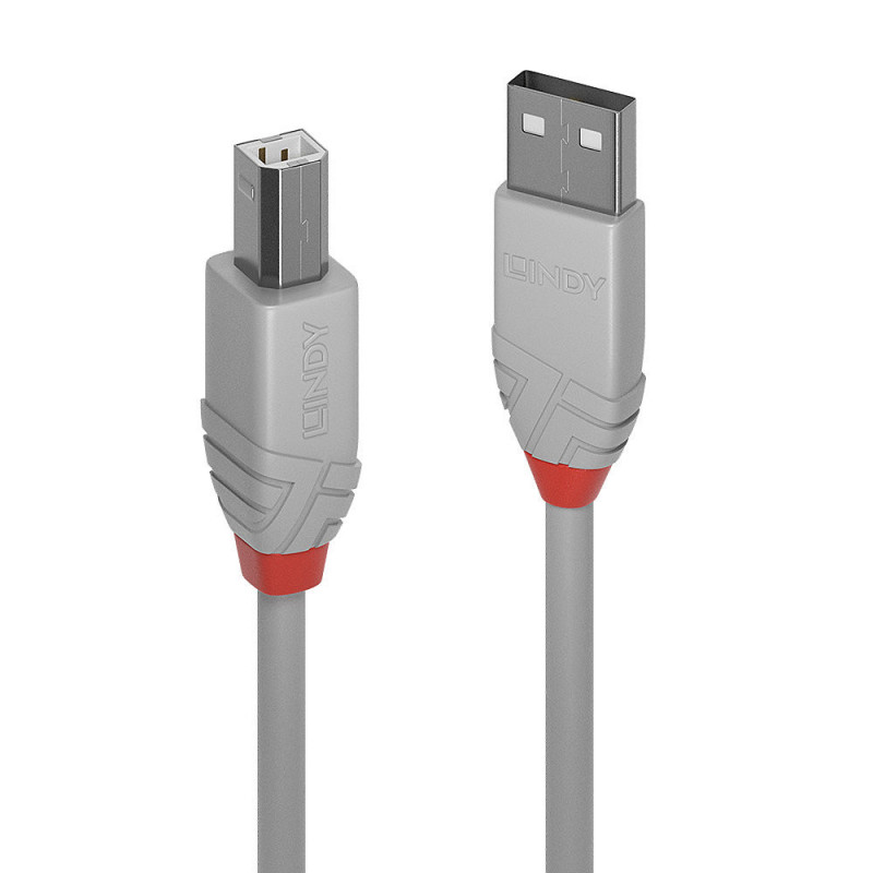 Lindy 36685 USB-kaapeli 5 m USB 2.0 USB A USB B Harmaa