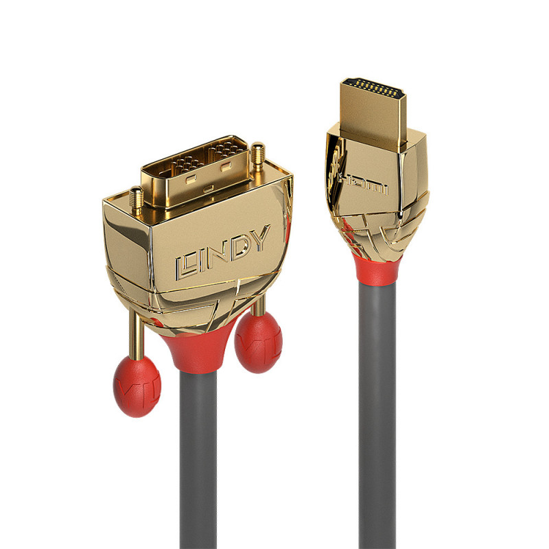 Lindy 36198 videokaapeli-adapteri 10 m HDMI-tyyppi A (vakio) DVI-D Harmaa