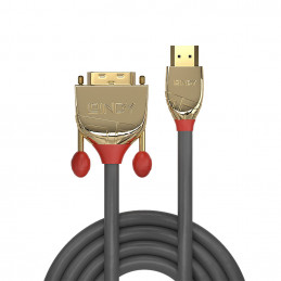 Lindy 36198 videokaapeli-adapteri 10 m HDMI-tyyppi A (vakio) DVI-D Harmaa