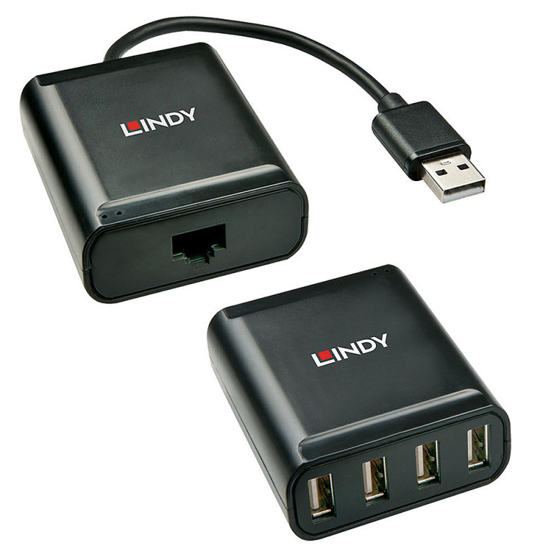Lindy 42679 keskitin USB 2.0 Musta