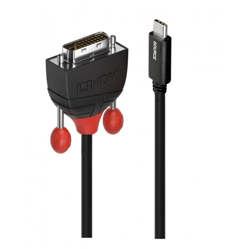 Lindy 43258 videokaapeli-adapteri 3 m USB C Musta, Punainen