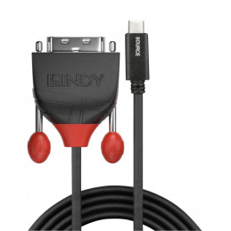 Lindy 43258 videokaapeli-adapteri 3 m USB C Musta, Punainen