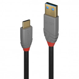 Lindy 36911 USB-kaapeli 1 m USB C USB A Musta, Harmaa