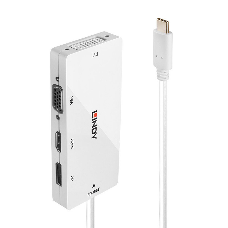 Lindy 43279 keskitin USB 3.2 Gen 1 (3.1 Gen 1) Type-C 21600 Mbit s Valkoinen