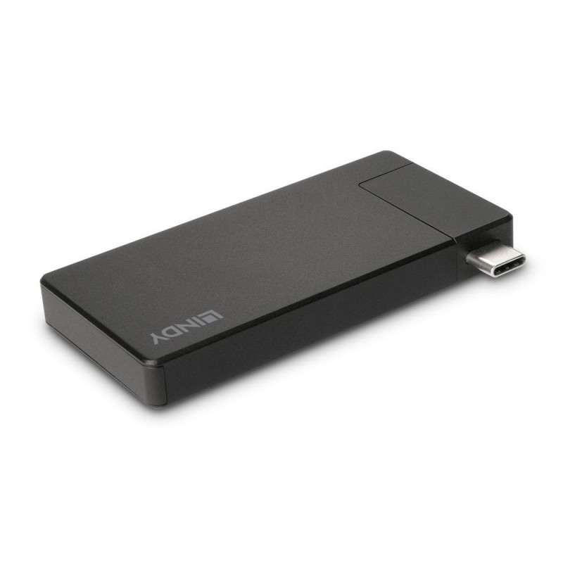 Lindy DST-Micro Langallinen USB 3.2 Gen 1 (3.1 Gen 1) Type-C Musta