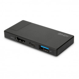 Lindy DST-Micro Langallinen USB 3.2 Gen 1 (3.1 Gen 1) Type-C Musta