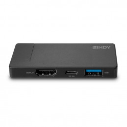 Lindy DST-Micro Langallinen USB 3.2 Gen 1 (3.1 Gen 1) Type-C Musta