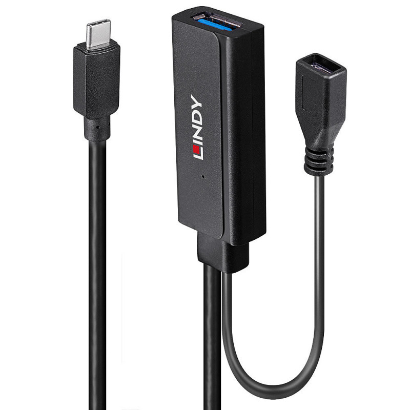 Lindy 43352 keskitin USB 3.2 Gen 1 (3.1 Gen 1) Type-C 5000 Mbit s Musta