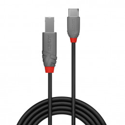 Lindy 36940 USB-kaapeli 0,5 m USB 2.0 USB C USB B Musta
