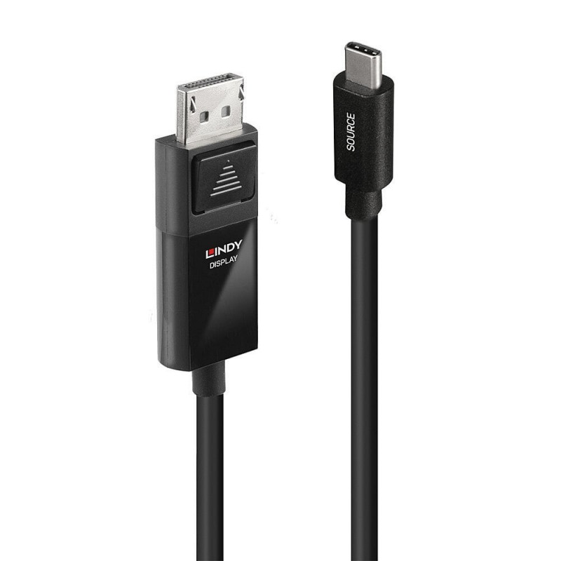 Lindy 43341 videokaapeli-adapteri 1 m USB Type-C DisplayPort Musta