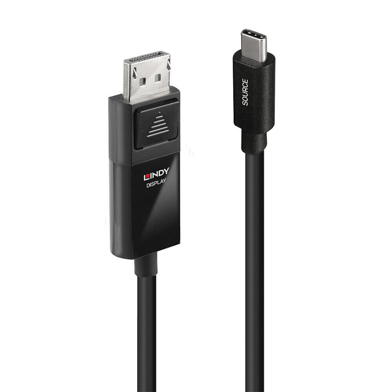 Lindy 43343 videokaapeli-adapteri 3 m USB Type-C DisplayPort Musta