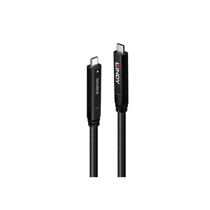 Lindy 43333 USB-kaapeli 10 m USB 3.2 Gen 1 (3.1 Gen 1) USB C Musta