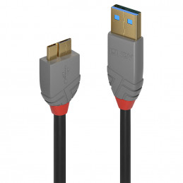 Lindy 36765 USB-kaapeli 0,5 m USB 3.2 Gen 1 (3.1 Gen 1) USB A Micro-USB B Musta