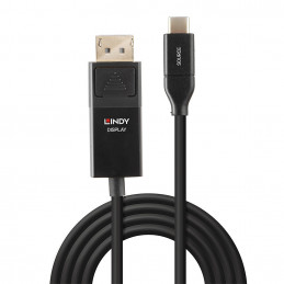 Lindy 43301 videokaapeli-adapteri 1 m USB Type-C DisplayPort Musta
