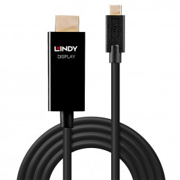 Lindy 43291 videokaapeli-adapteri 1 m USB Type-C HDMI-tyyppi A (vakio) Musta