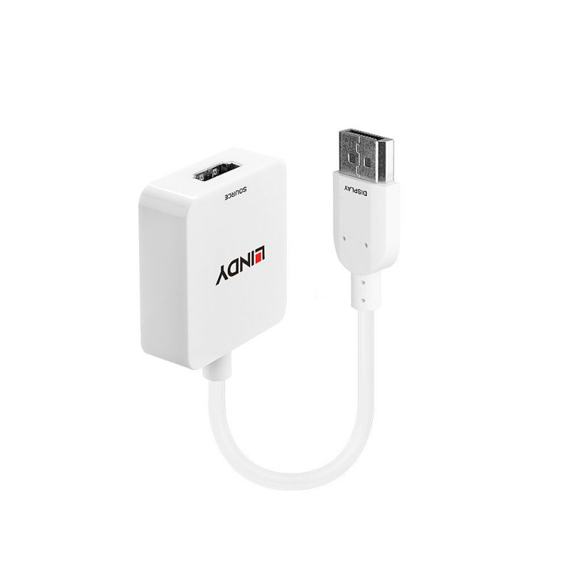 Lindy 38146 videokaapeli-adapteri HDMI-tyyppi A (vakio) DisplayPort Valkoinen