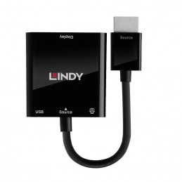 Lindy 38285 videokaapeli-adapteri 0,1 m HDMI-tyyppi A (vakio) VGA (D-Sub) Musta