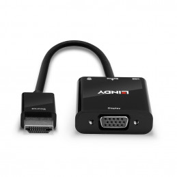 Lindy 38285 videokaapeli-adapteri 0,1 m HDMI-tyyppi A (vakio) VGA (D-Sub) Musta