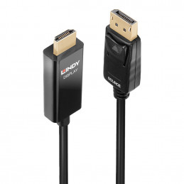Lindy 40924 videokaapeli-adapteri 0,5 m DisplayPort HDMI-tyyppi A (vakio) Musta