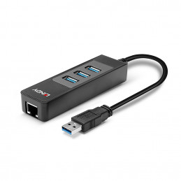 Lindy 43176 keskitin USB 3.2 Gen 1 (3.1 Gen 1) Type-A 5000 Mbit s Musta
