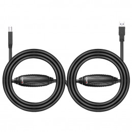 Lindy 43098 USB-kaapeli 10 m USB 3.2 Gen 1 (3.1 Gen 1) USB A USB B Musta