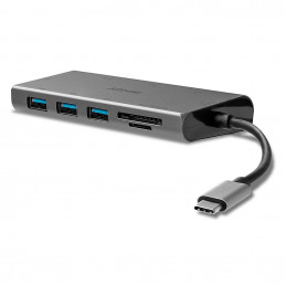 Lindy 43278 keskitin USB 3.2 Gen 1 (3.1 Gen 1) Type-C 5000 Mbit s Harmaa