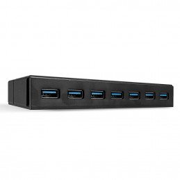Lindy 43228 keskitin USB 3.2 Gen 1 (3.1 Gen 1) Type-A 5000 Mbit s Musta