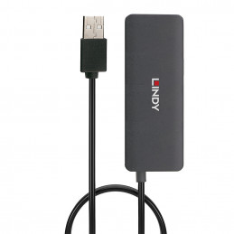 Lindy 42986 keskitin USB 2.0 480 Mbit s Musta