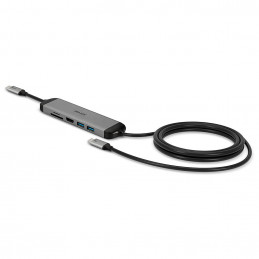 Lindy 43326 kannettavien tietokoneiden telakka ja porttitoistin Langallinen USB 3.2 Gen 1 (3.1 Gen 1) Type-C Musta, Harmaa