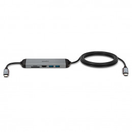 Lindy 43326 kannettavien tietokoneiden telakka ja porttitoistin Langallinen USB 3.2 Gen 1 (3.1 Gen 1) Type-C Musta, Harmaa