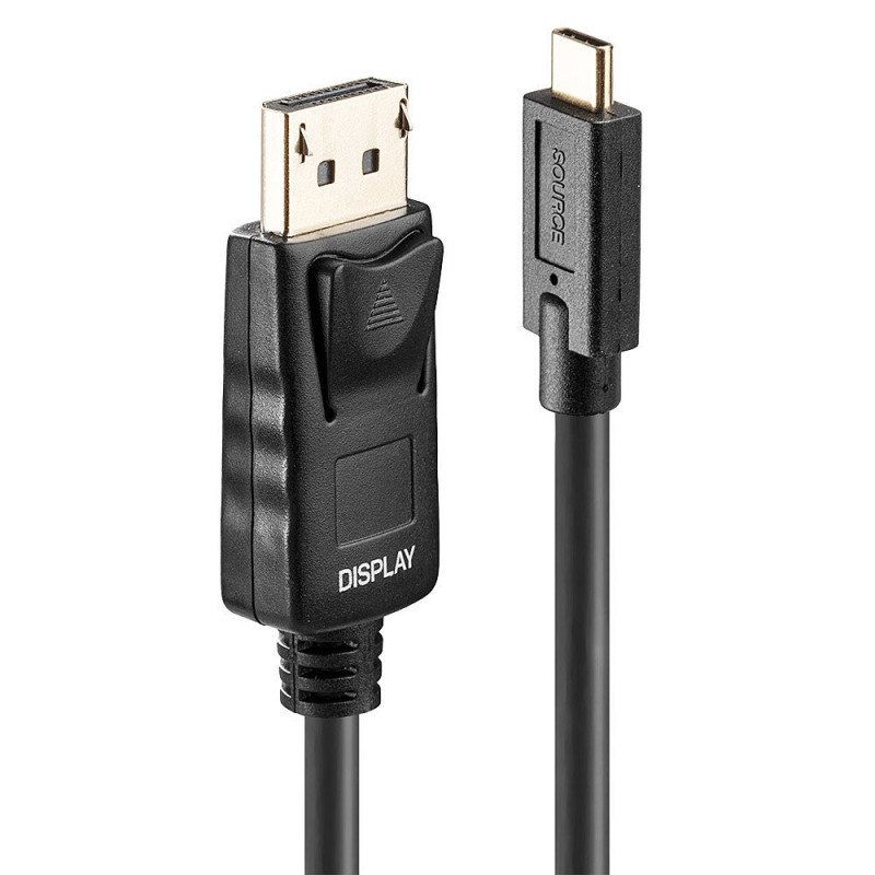 Lindy 43307 videokaapeli-adapteri 10 m USB Type-C DisplayPort Musta