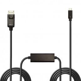 Lindy 43307 videokaapeli-adapteri 10 m USB Type-C DisplayPort Musta