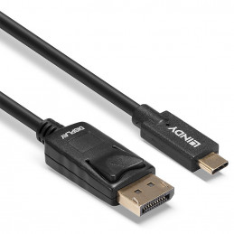 Lindy 43307 videokaapeli-adapteri 10 m USB Type-C DisplayPort Musta