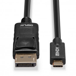 Lindy 43307 videokaapeli-adapteri 10 m USB Type-C DisplayPort Musta
