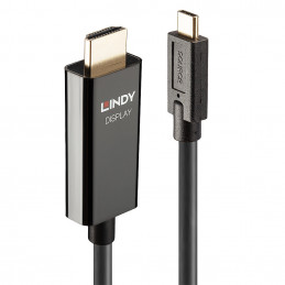 Lindy 43317 videokaapeli-adapteri 10 m USB Type-C HDMI-tyyppi A (vakio) Musta