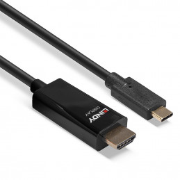 Lindy 43317 videokaapeli-adapteri 10 m USB Type-C HDMI-tyyppi A (vakio) Musta