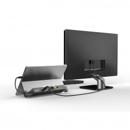 Lindy 43319 kannettavien tietokoneiden telakka ja porttitoistin Langallinen USB 3.2 Gen 1 (3.1 Gen 1) Type-C Musta