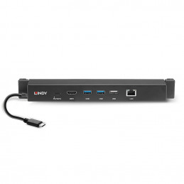 Lindy 43319 kannettavien tietokoneiden telakka ja porttitoistin Langallinen USB 3.2 Gen 1 (3.1 Gen 1) Type-C Musta