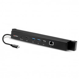 Lindy 43319 kannettavien tietokoneiden telakka ja porttitoistin Langallinen USB 3.2 Gen 1 (3.1 Gen 1) Type-C Musta