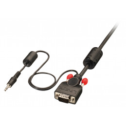 Lindy 37302 videokaapeli-adapteri 7,5 m VGA (D-Sub) + 3.5mm Musta